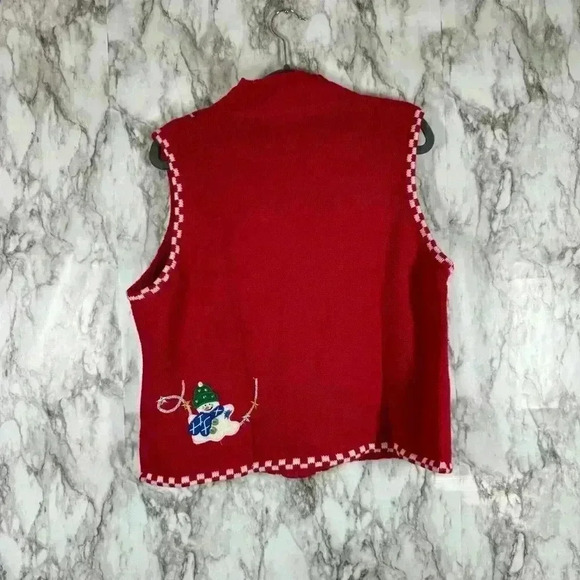Ugly Christmas Sweater Vest. Planet And Company Woman SZ Petite Large Knit - Picture 2 of 8